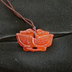 Carnelian carved pendant